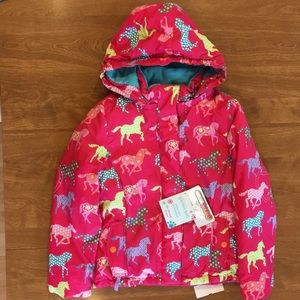 Garnet Hill sz 8 thermolite parka/coat horses